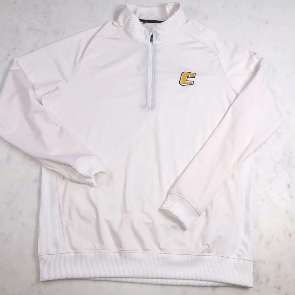 Adidas Golf UT Chattanooga White Quarter Zip Pullover Embroidered Logo Size L